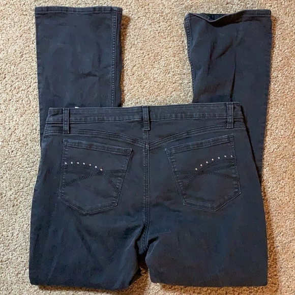 Riders by Lee Midrise Curvy Bootcut very good condition Sz 18M dark gray - Picture 3 of 7